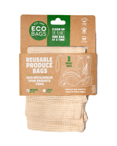 Set 3: 100% Certified Organic Mesh Produce Bag - Medium